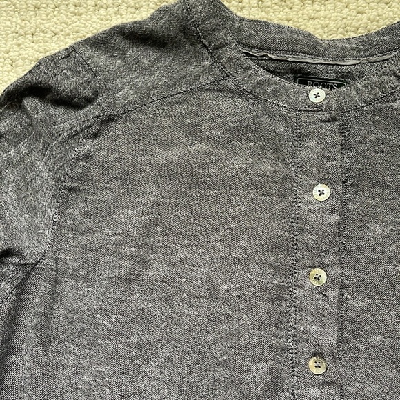 Roots Long Sleeve Linen Dress Size Medium - Picture 2 of 11